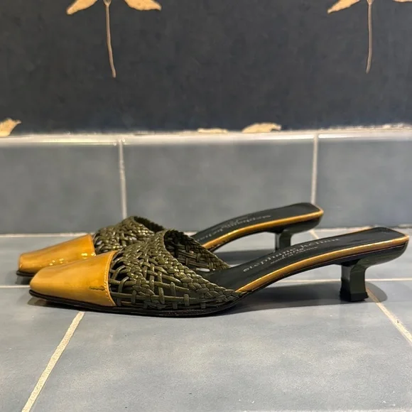 Women's Woven Green Mules - Picture 4 of 5